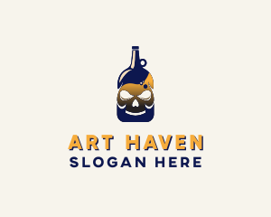 Skull Liquor Bar  logo design