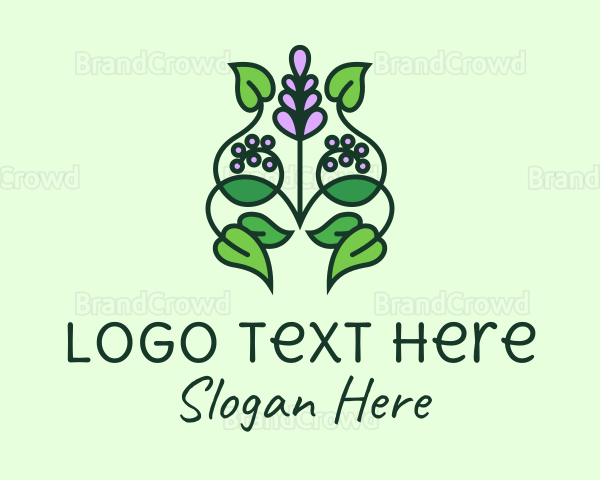 Lavender Flower Leaves Logo