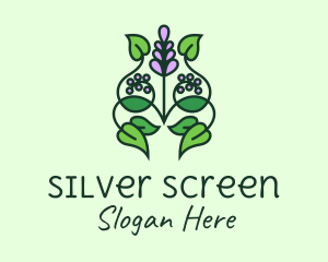 Lavender Flower Leaves Logo