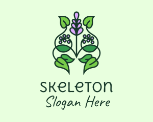 Lavender Flower Leaves Logo