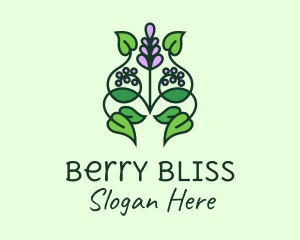 Berries - Lavender Flower Leaves logo design