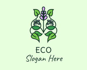 Farm - Lavender Flower Leaves logo design