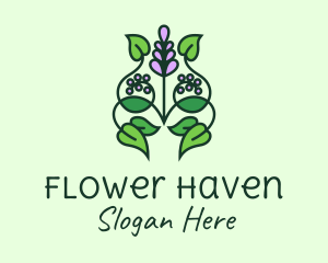 Lavender Flower Leaves logo design