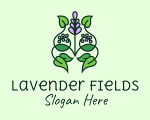 Lavender - Lavender Flower Leaves logo design