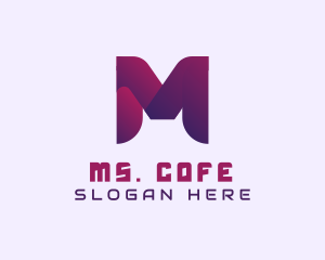 Purple Startup Letter M logo design