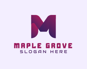 Purple Startup Letter M logo design