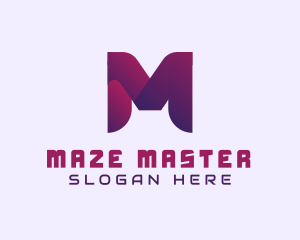 Purple Startup Letter M logo design