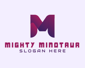 Purple Startup Letter M logo design