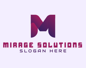 Purple Startup Letter M logo design