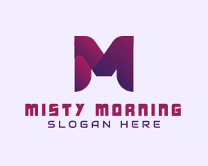 Purple Startup Letter M logo design