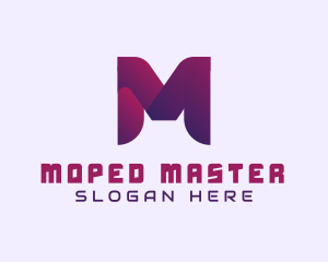 Purple Startup Letter M logo design