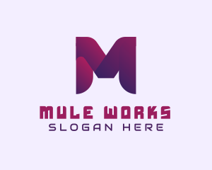 Purple Startup Letter M logo design