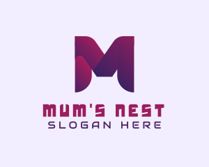 Purple Startup Letter M logo design