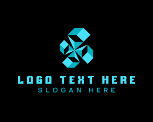 Tech Artificial Intelligence Cube logo design