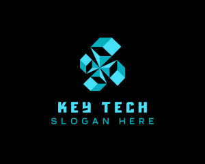 Tech Artificial Intelligence Cube logo design