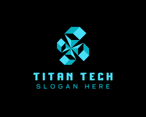 Tech Artificial Intelligence Cube logo design