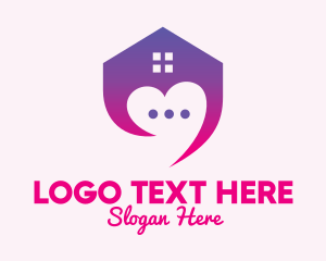 Caregiving - Lovely Home Chat Messaging logo design