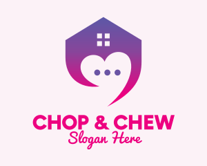 Safe At Home - Lovely Home Chat Messaging logo design