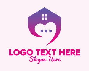 Conversation - Lovely Home Chat Messaging logo design