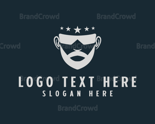 Man Beard Sunglasses Logo