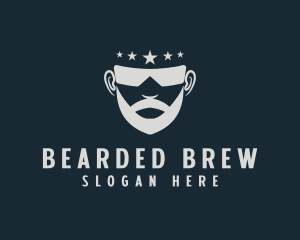 Man Beard Sunglasses logo design