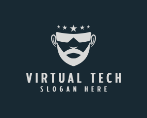 Online Gaming - Man Beard Sunglasses logo design