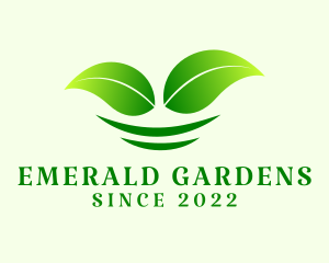 Organic Gardening Leaves logo design