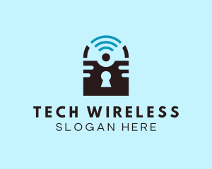 Wireless - Wifi Lock Protection logo design