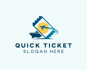 Ticket - Travel Vacation Getaway logo design