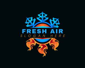 Fire Ice HVAC logo design