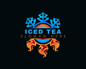 Fire Ice HVAC logo design