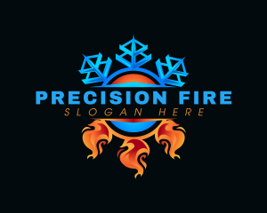 Fire Ice HVAC logo design