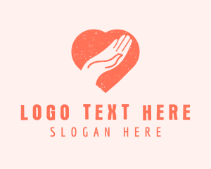 Hand Sign - Heart Hand Charity Donation logo design