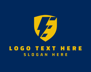 Shield - Lightning Electric Thunder logo design