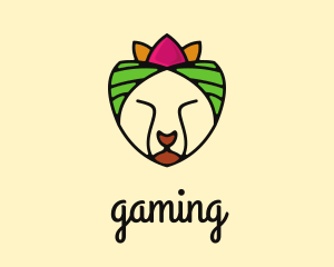 Headwrap - Lotus Headwrap Cat logo design