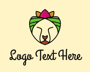 Jungle - Lotus Headwrap Cat logo design