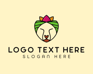 Zoo - Lotus Headwrap Cat logo design