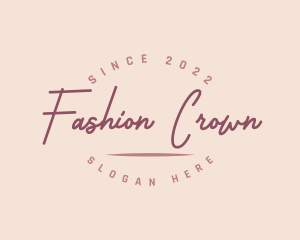 Red Fashion Cursive logo design