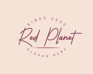 Red Fashion Cursive logo design