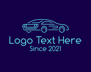 Car Shop - Minimalist Racing Car logo design