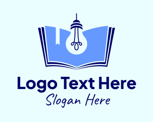 Bulb - Incandescent Learning Book logo design