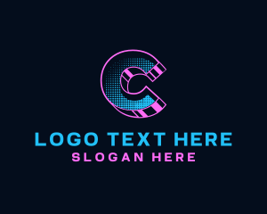 Geometric - Modern Digital Tech Letter C logo design