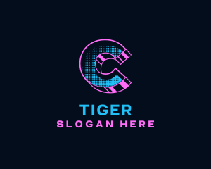 Modern Digital Tech Letter C Logo