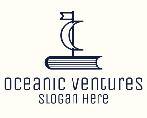 Blue Book Ship logo design