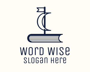 Dictionary - Blue Book Ship logo design