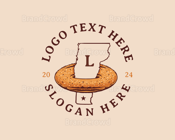 Cider Doughnut Vermont Map Logo