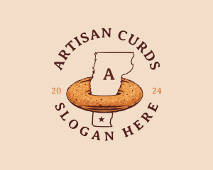 Cider Doughnut Vermont Map logo design