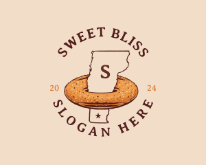 Cider Doughnut Vermont Map logo design