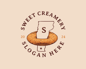 Cider Doughnut Vermont Map logo design