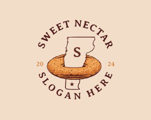 Cider Doughnut Vermont Map logo design